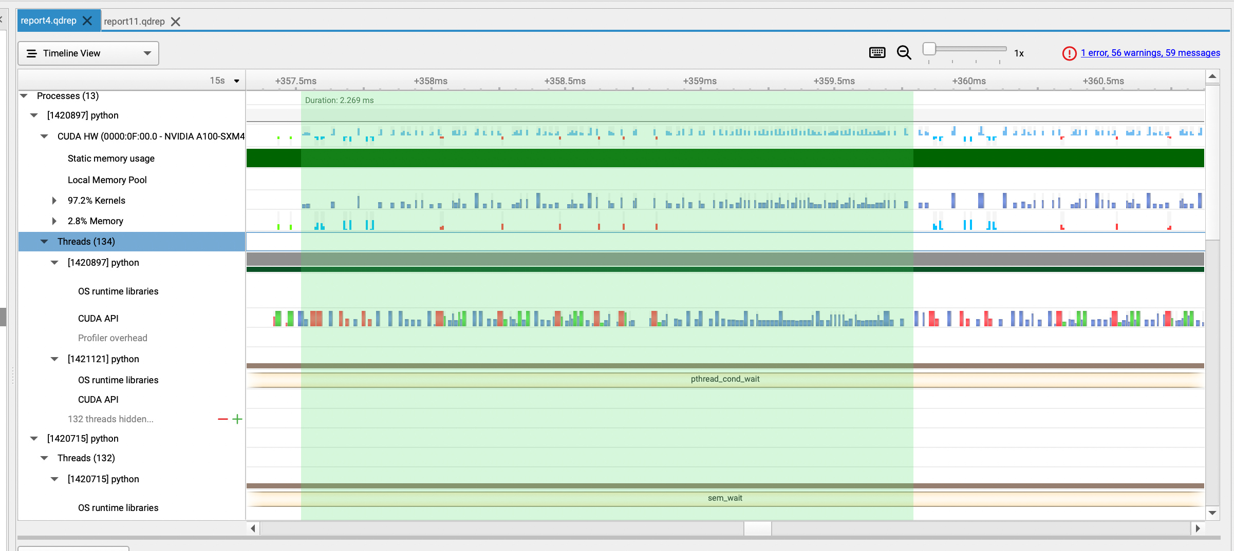 Nsight Systems Profile of a Single 22DoF FK Invocation of Pytorch Kinematics